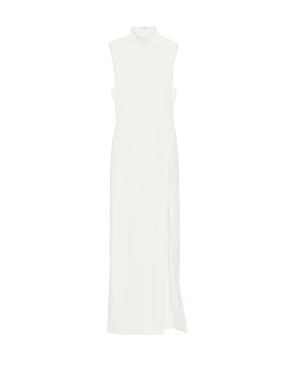Solace London high-neck side-slit maxi dress Wit