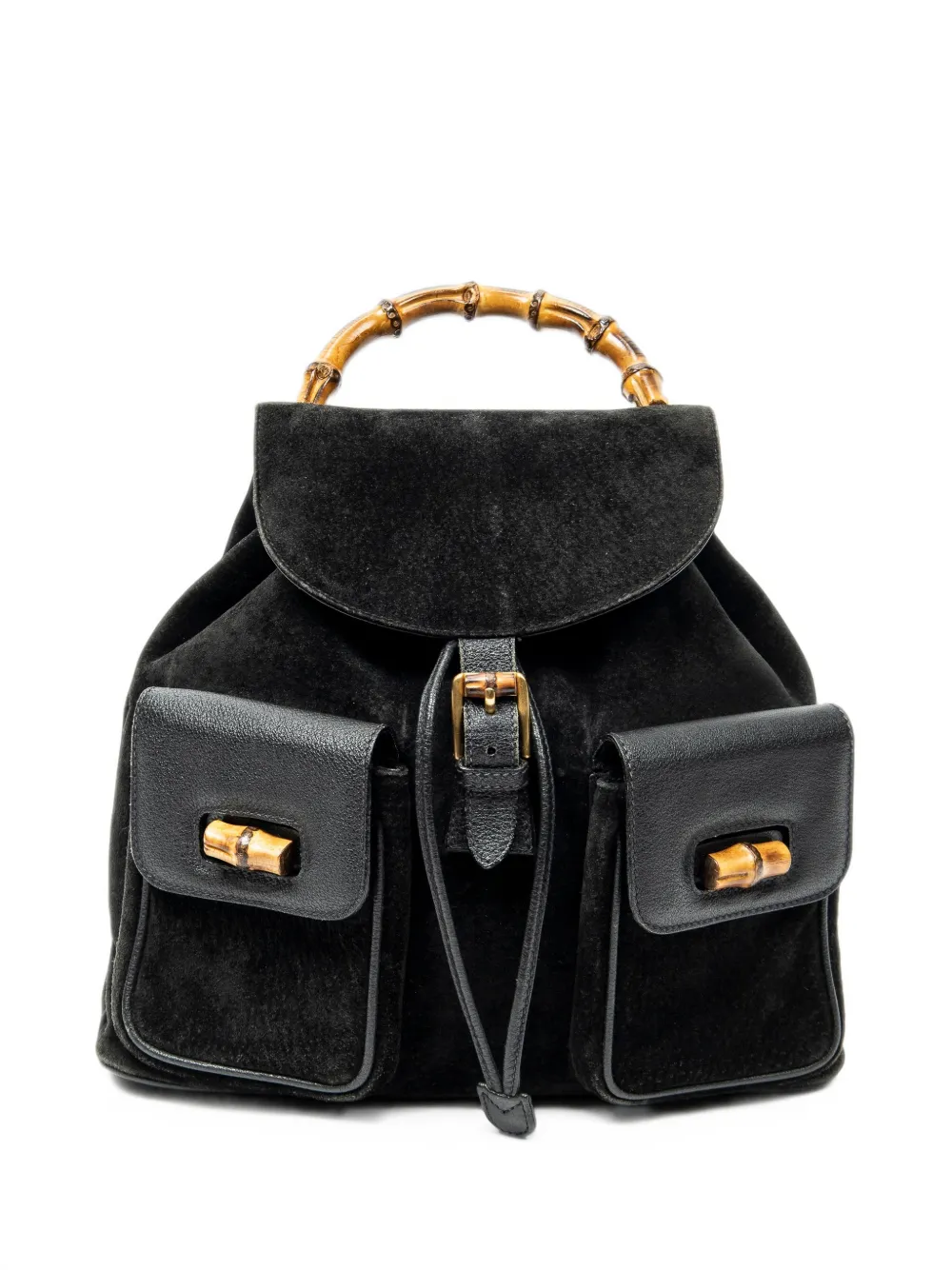 Gucci Pre-Owned Large Bamboo leather backpack - Nero