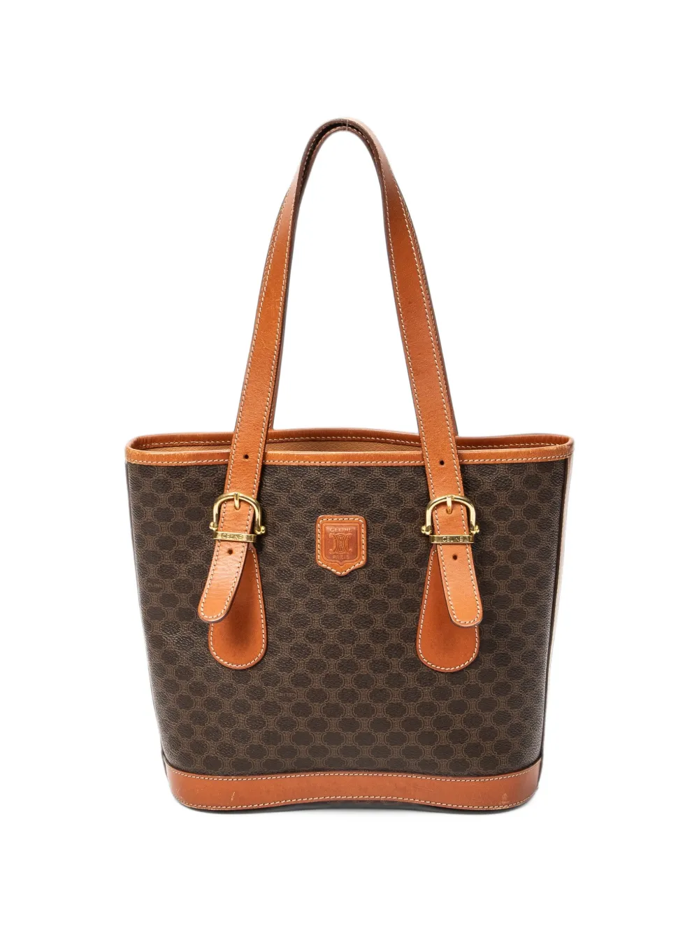 Celine Pre-Owned small Macadam buckle-detail tote bag - Brown