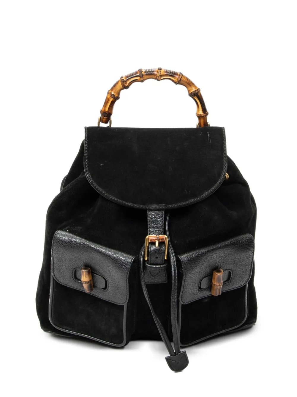 Gucci Pre-Owned large Bamboo handle backpack - Nero