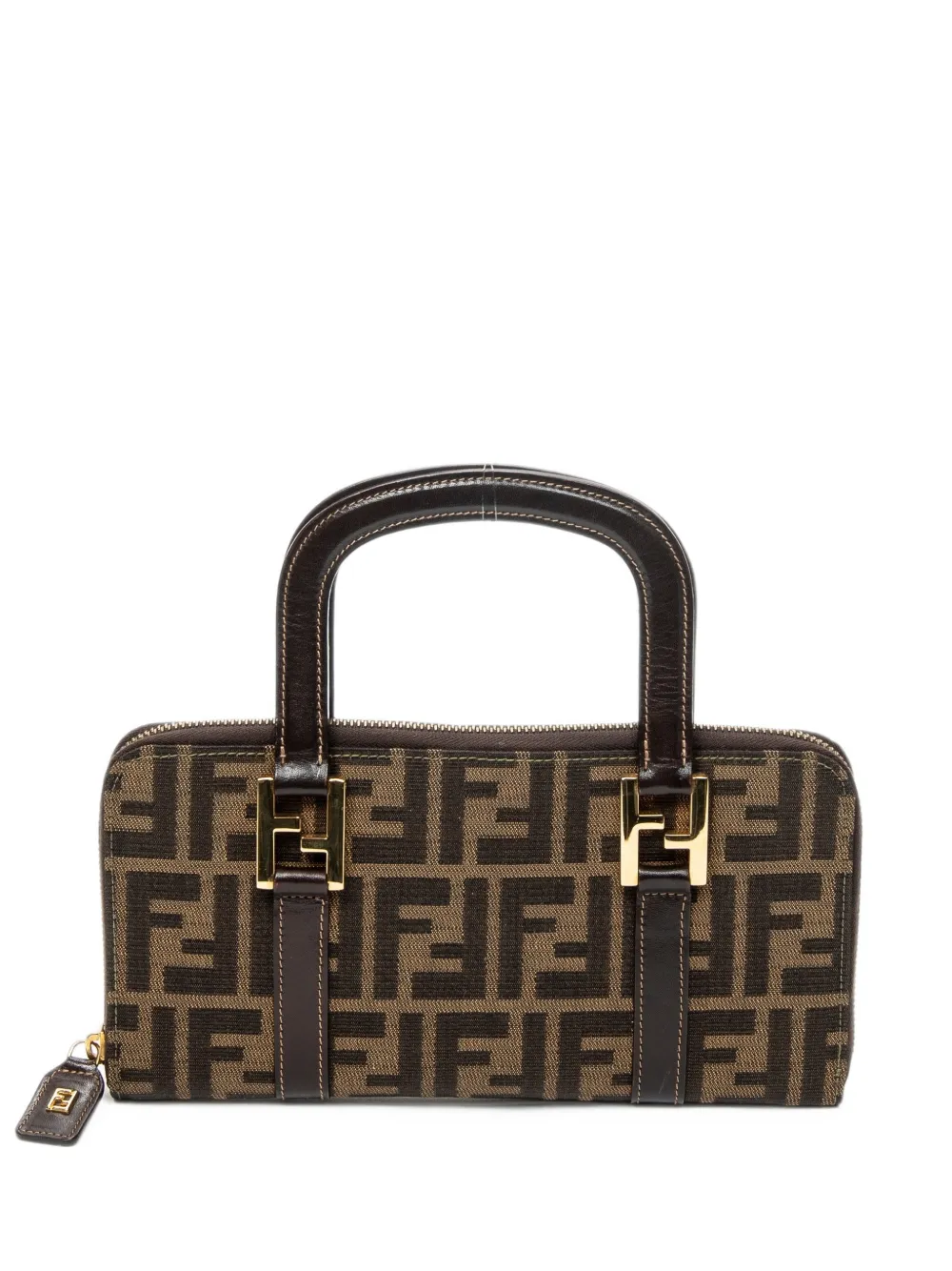 Fendi Pre-Owned Zucca canvas top-handle handbag - Braun