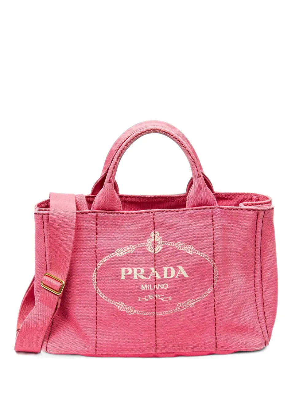 Prada Pre-Owned Medium Canapa logo-print tote bag - Rosa