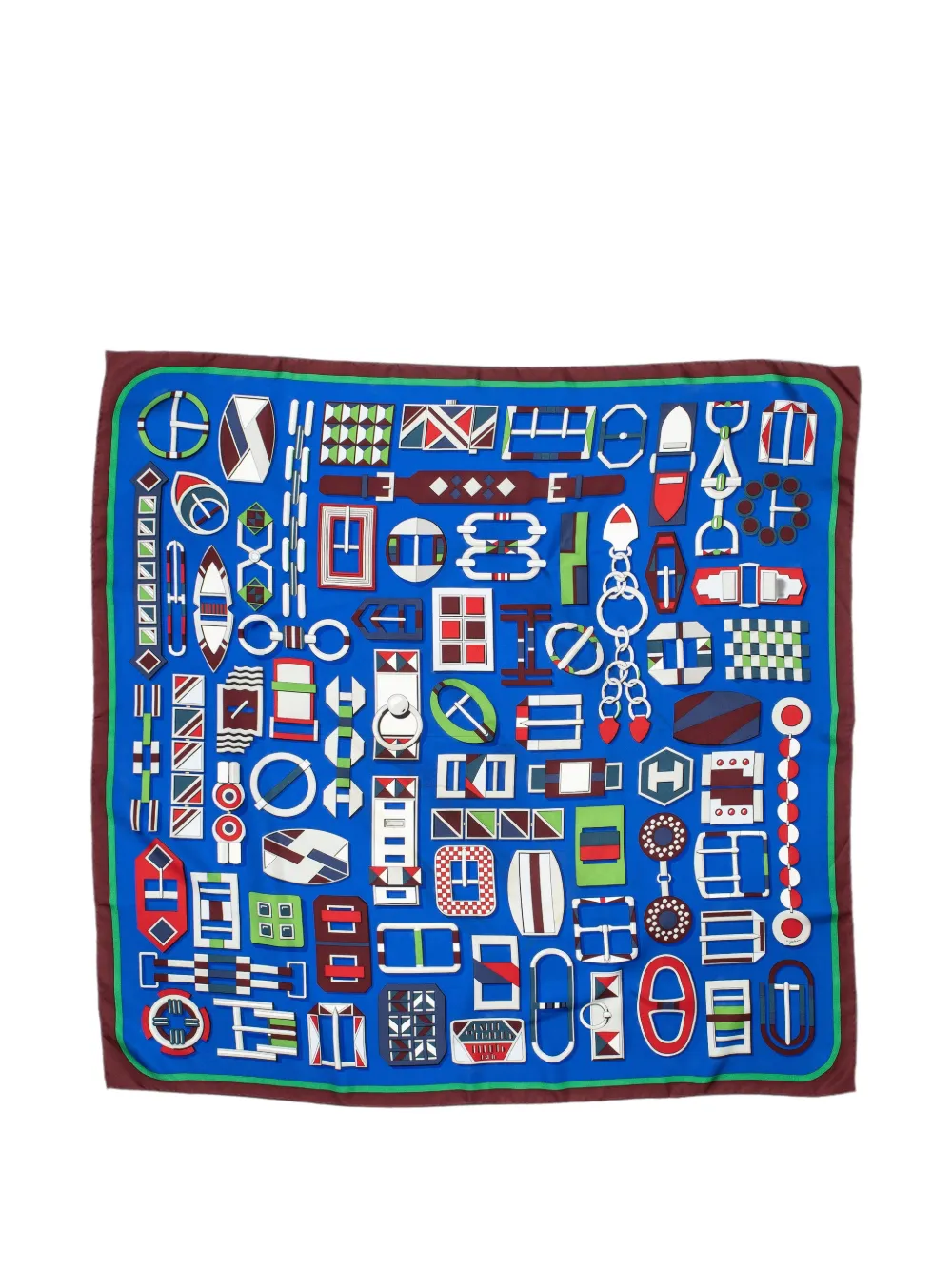 Hermès Pre-Owned buckle-print scarf - Blau