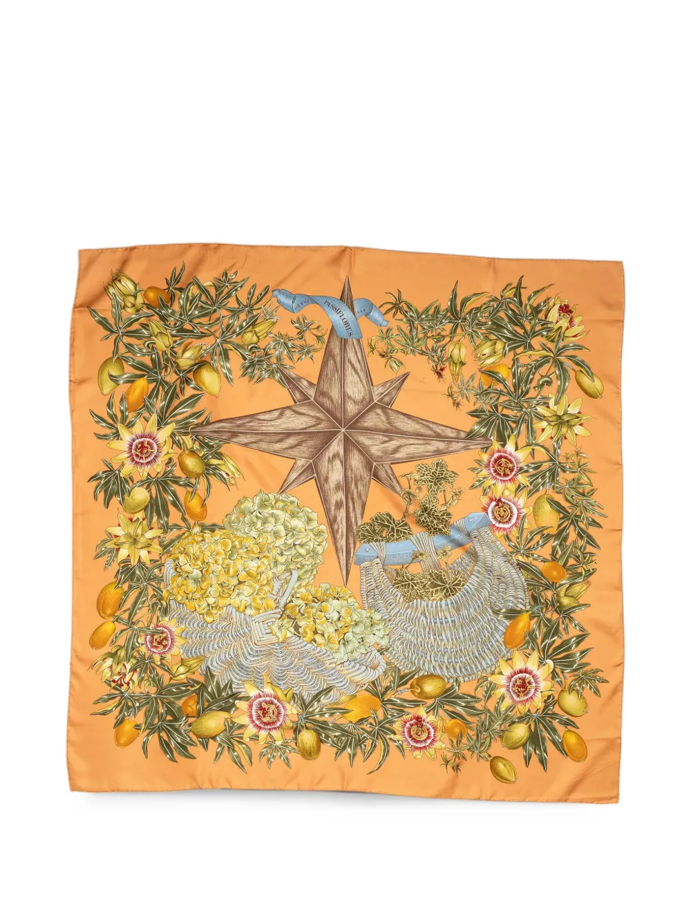 Hermès Pre-Owned Passiflores scarf - Orange