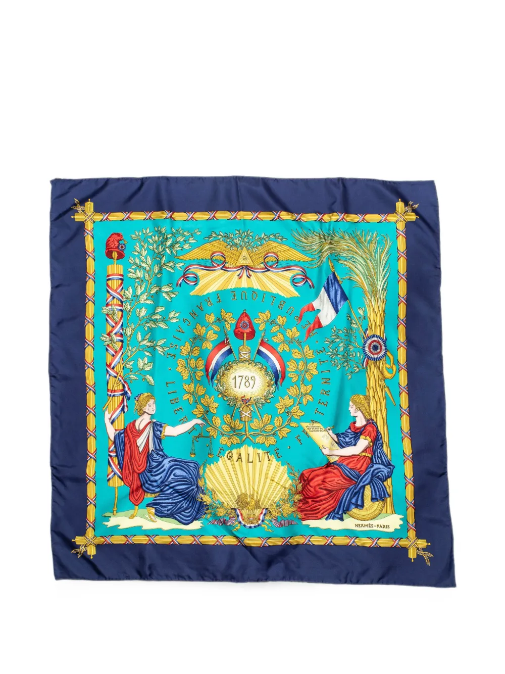 Hermès Pre-Owned Liberté Égalité Fraternité silk scarf - Blau