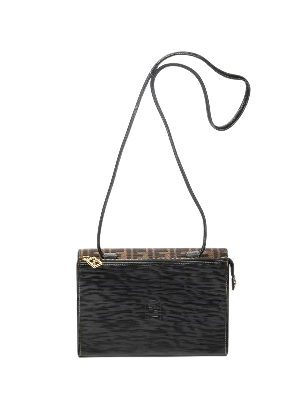 Fendi Pre-Owned Zucca flap shoulder bag - Schwarz