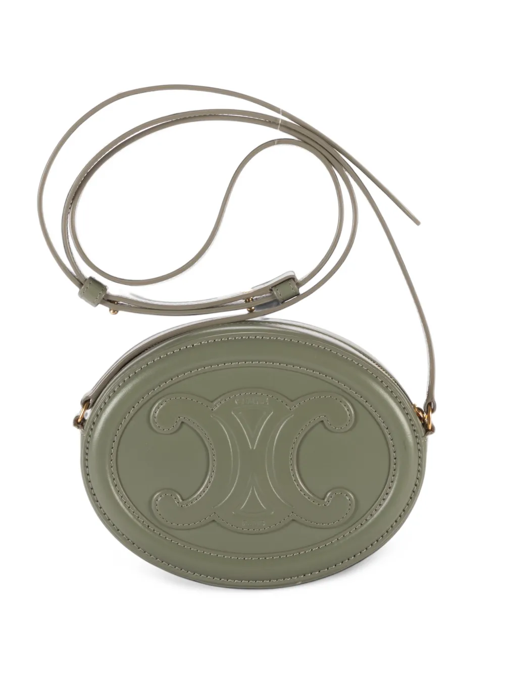 Celine Pre-Owned Cuir Triomphe oval shoulder bag - Verde