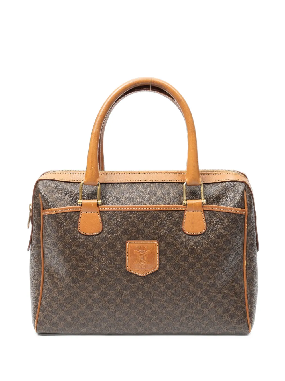 Celine Pre-Owned small Macadam slip pocket Boston handbag - Braun