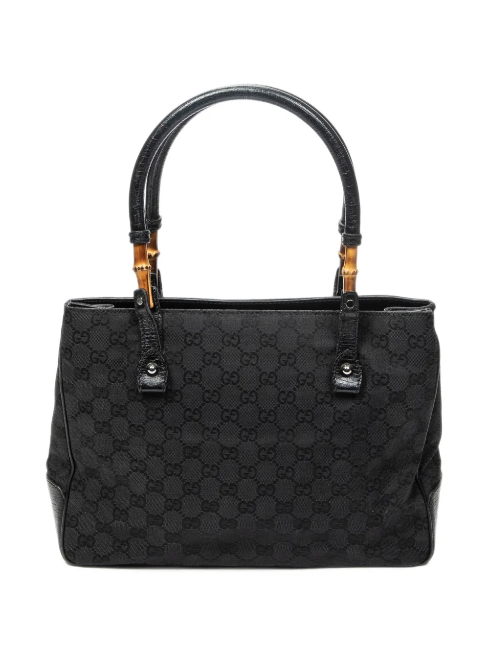 Gucci Pre-Owned Bamboo square tote bag - Noir