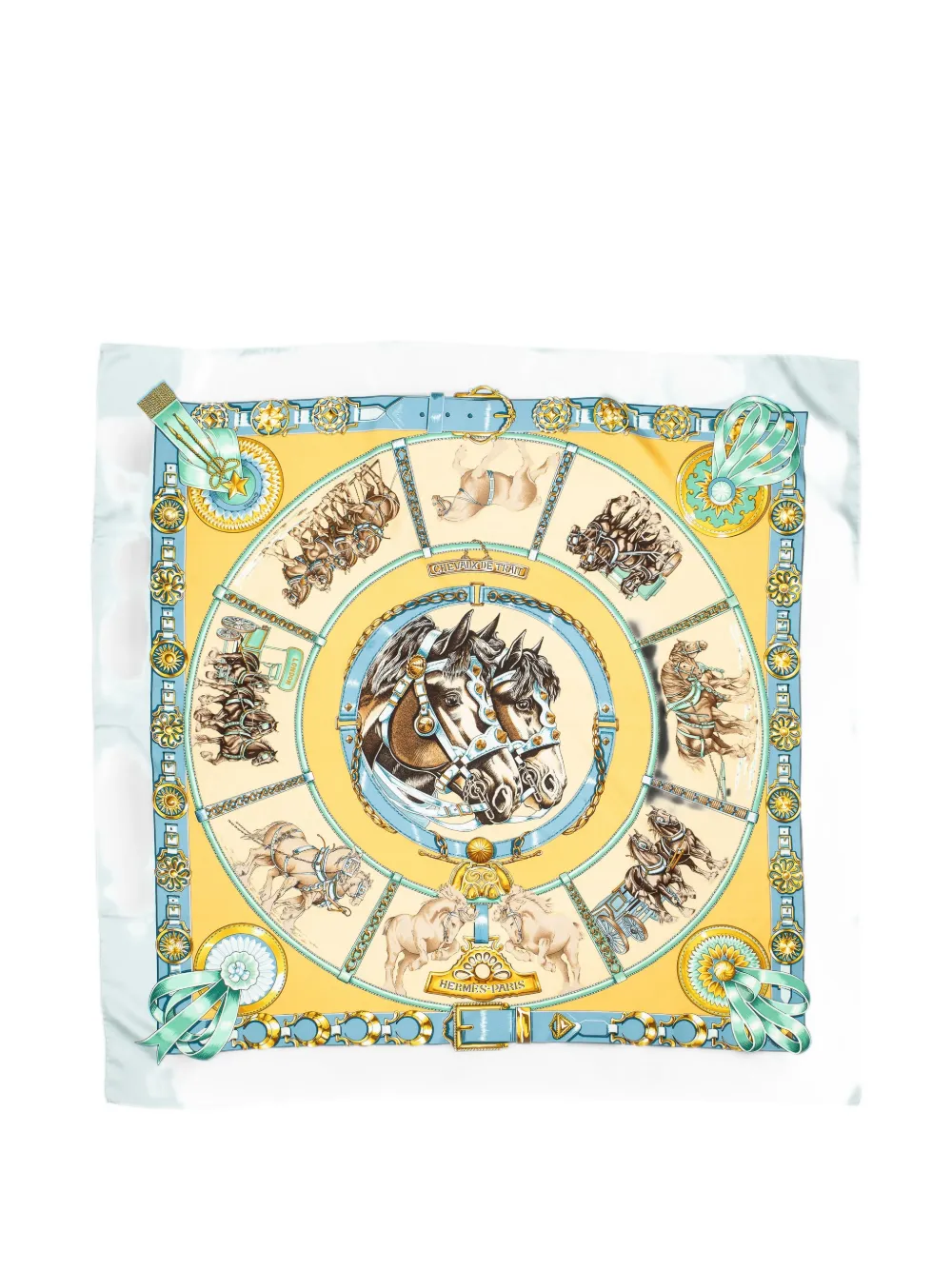 Hermès Pre-Owned Chevaux de Trait scarf - Blau