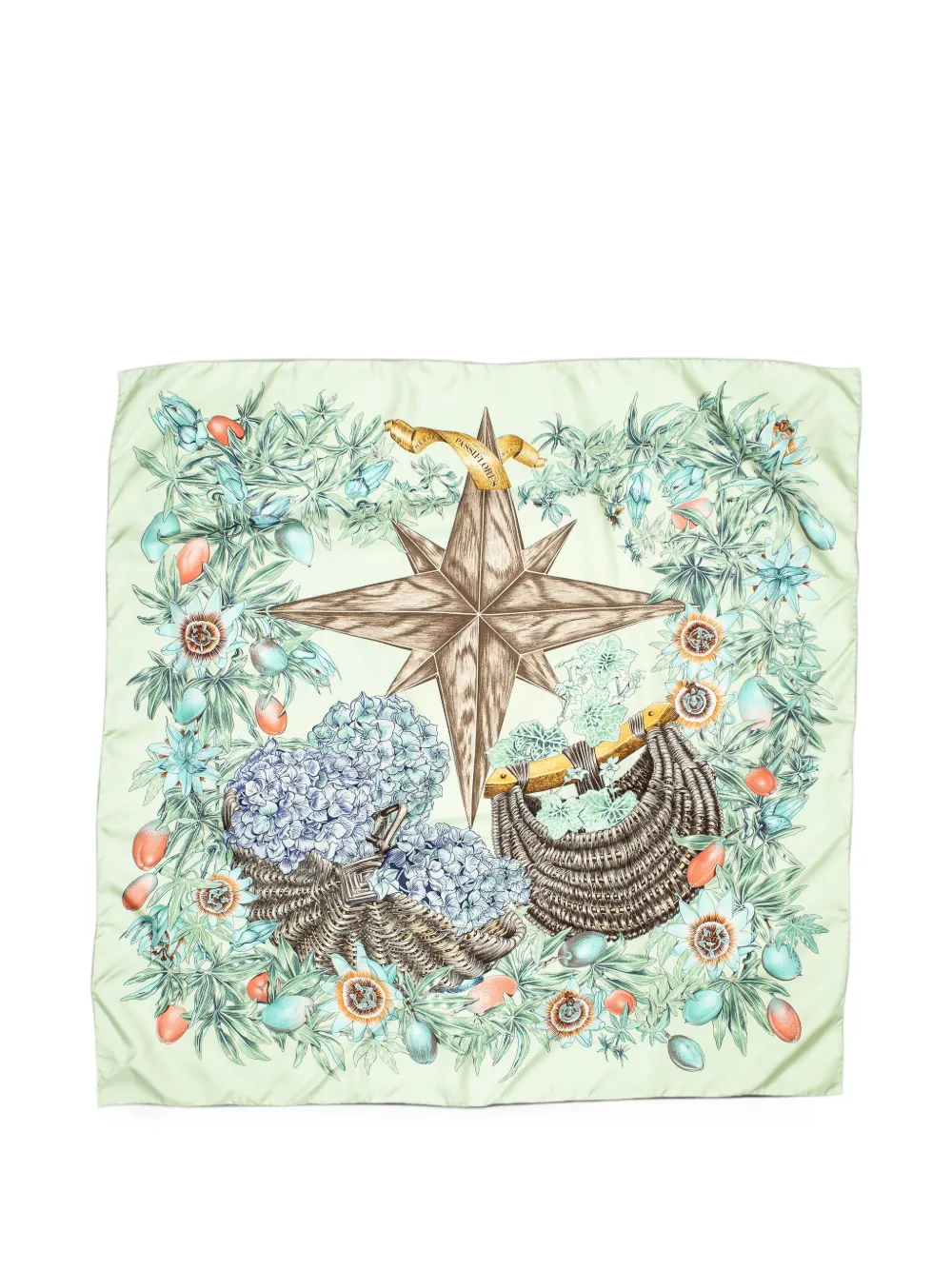 Hermès Pre-Owned Passiflores silk scarf - Grün
