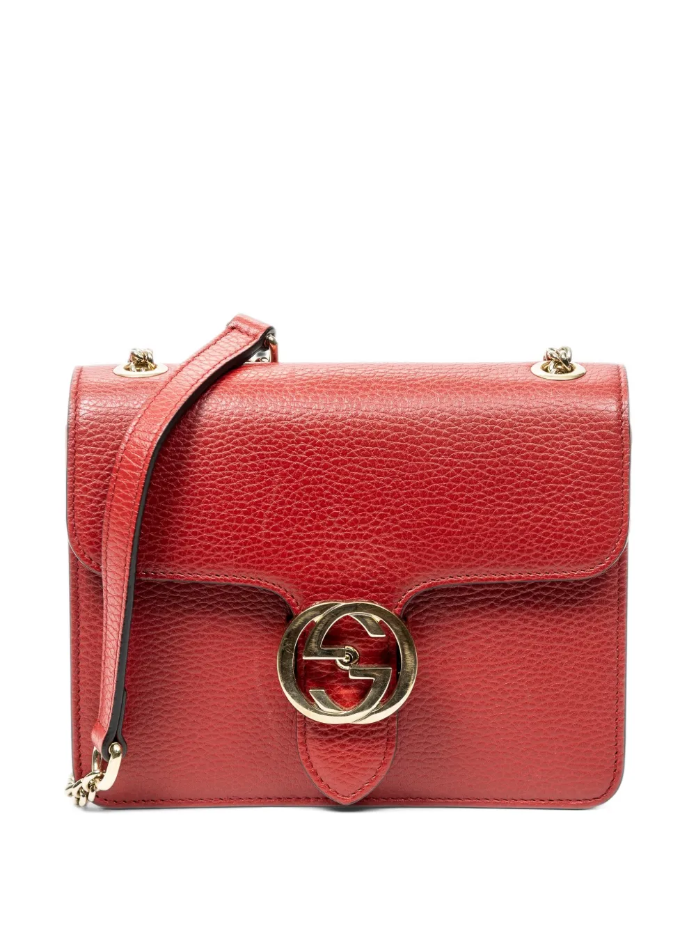 Gucci Pre-Owned small Interlocking GG chain shoulder bag - Rosso