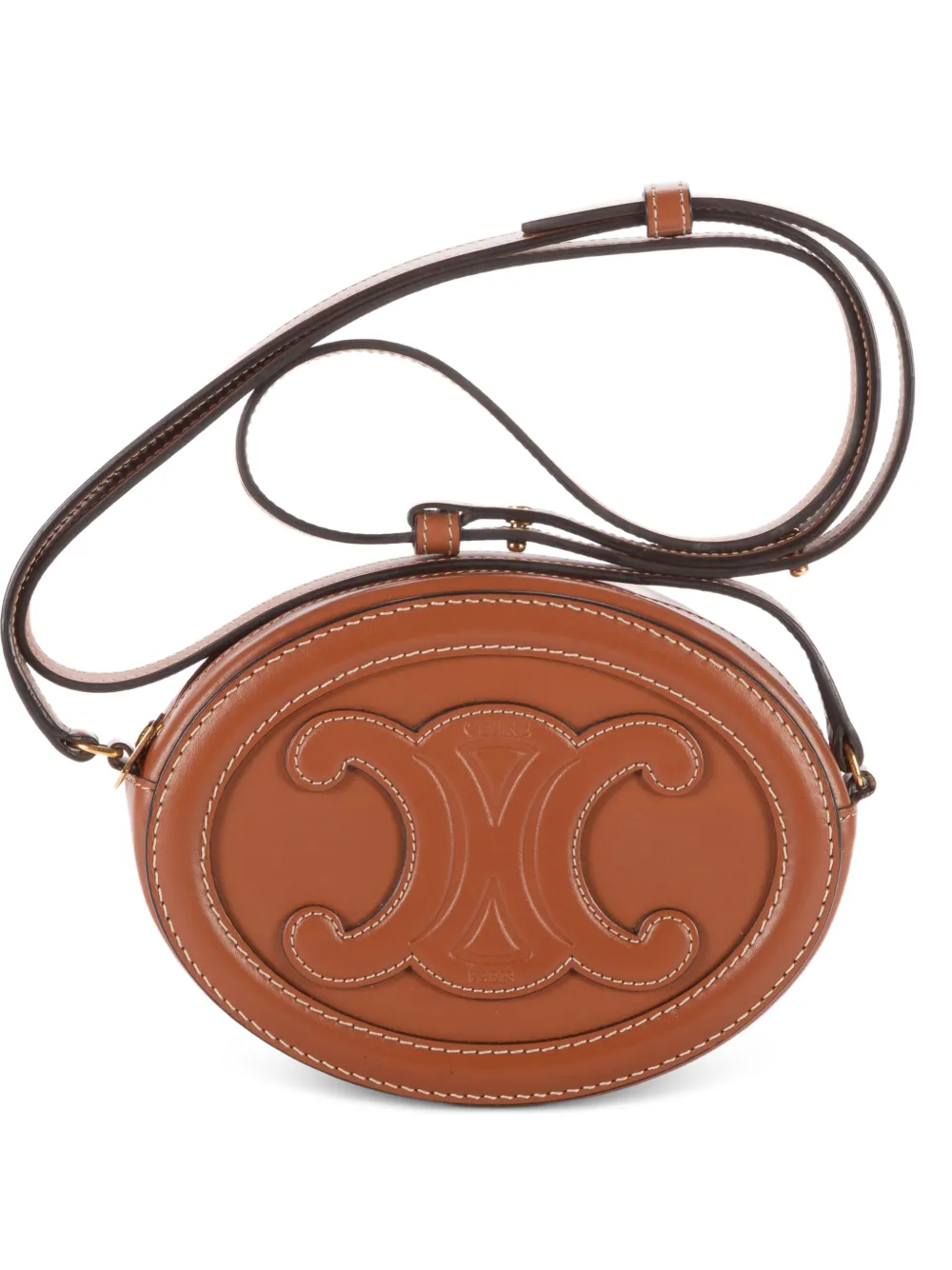 Celine Pre-Owned Triomphe oval crossbody bag - Brown
