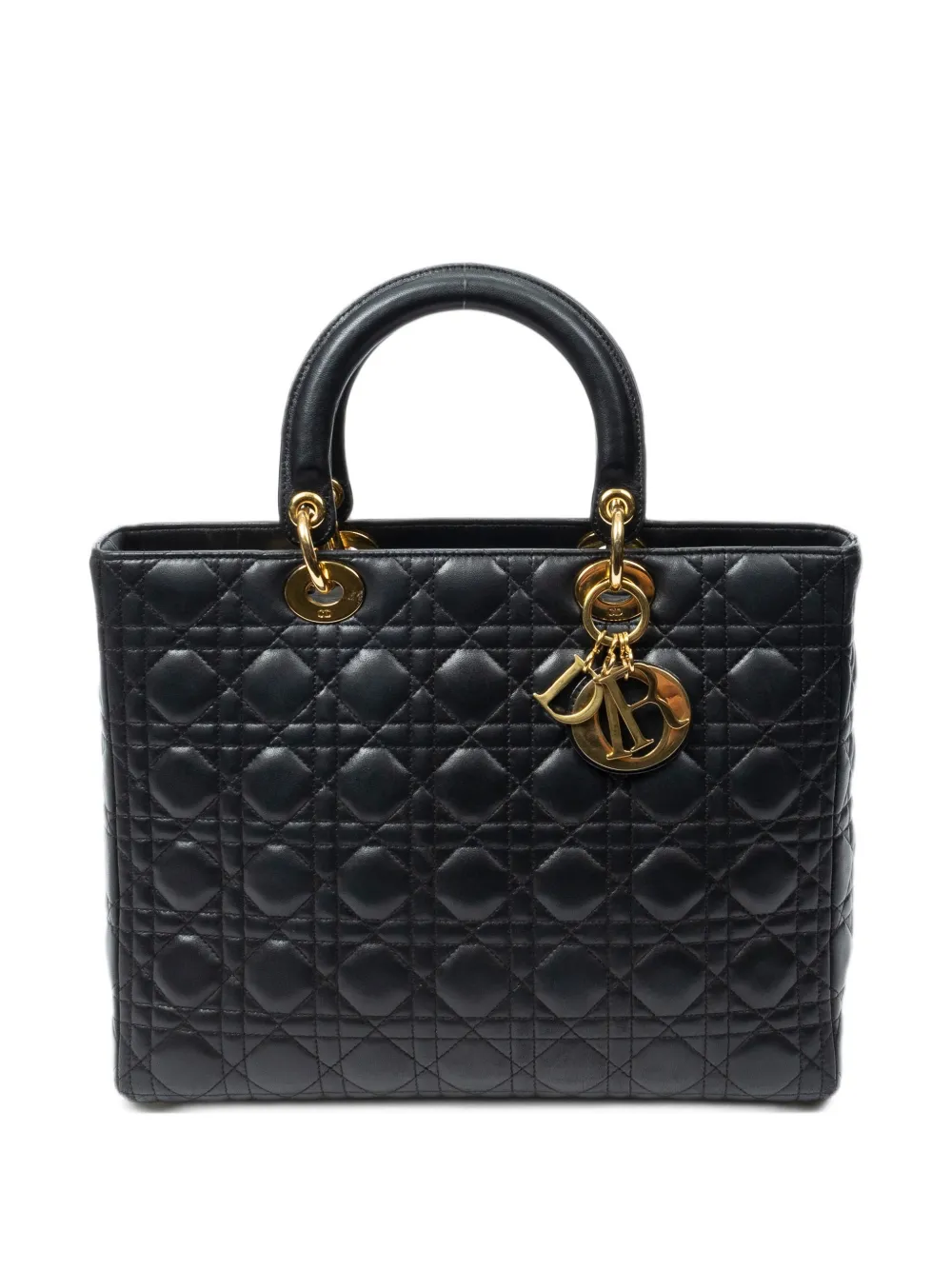 Christian Dior Pre-Owned large Lady Dior Cannage tote bag - Schwarz
