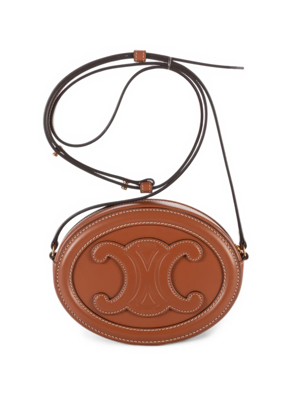 Celine Pre-Owned Cuir Triomphe oval crossbody bag - Marrone