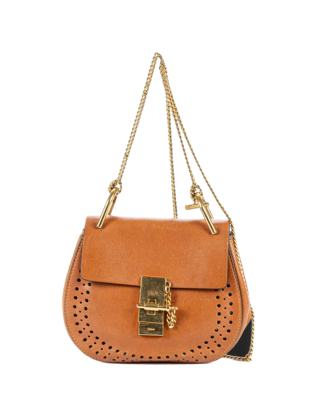 Chloé Pre-Owned mini Drew perforated crossbody bag Bruin