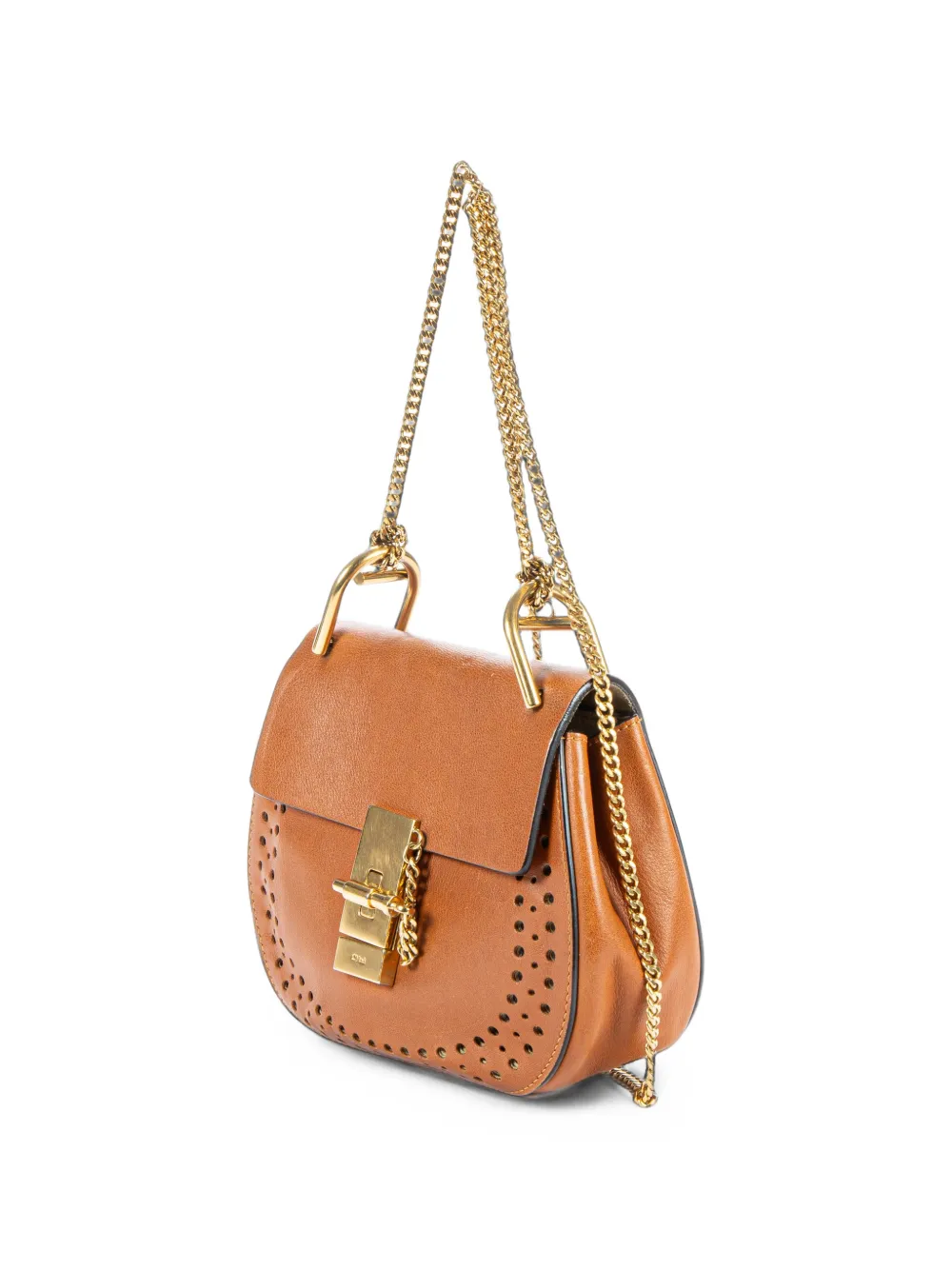 Chloé Pre-Owned mini Drew perforated crossbody bag Bruin