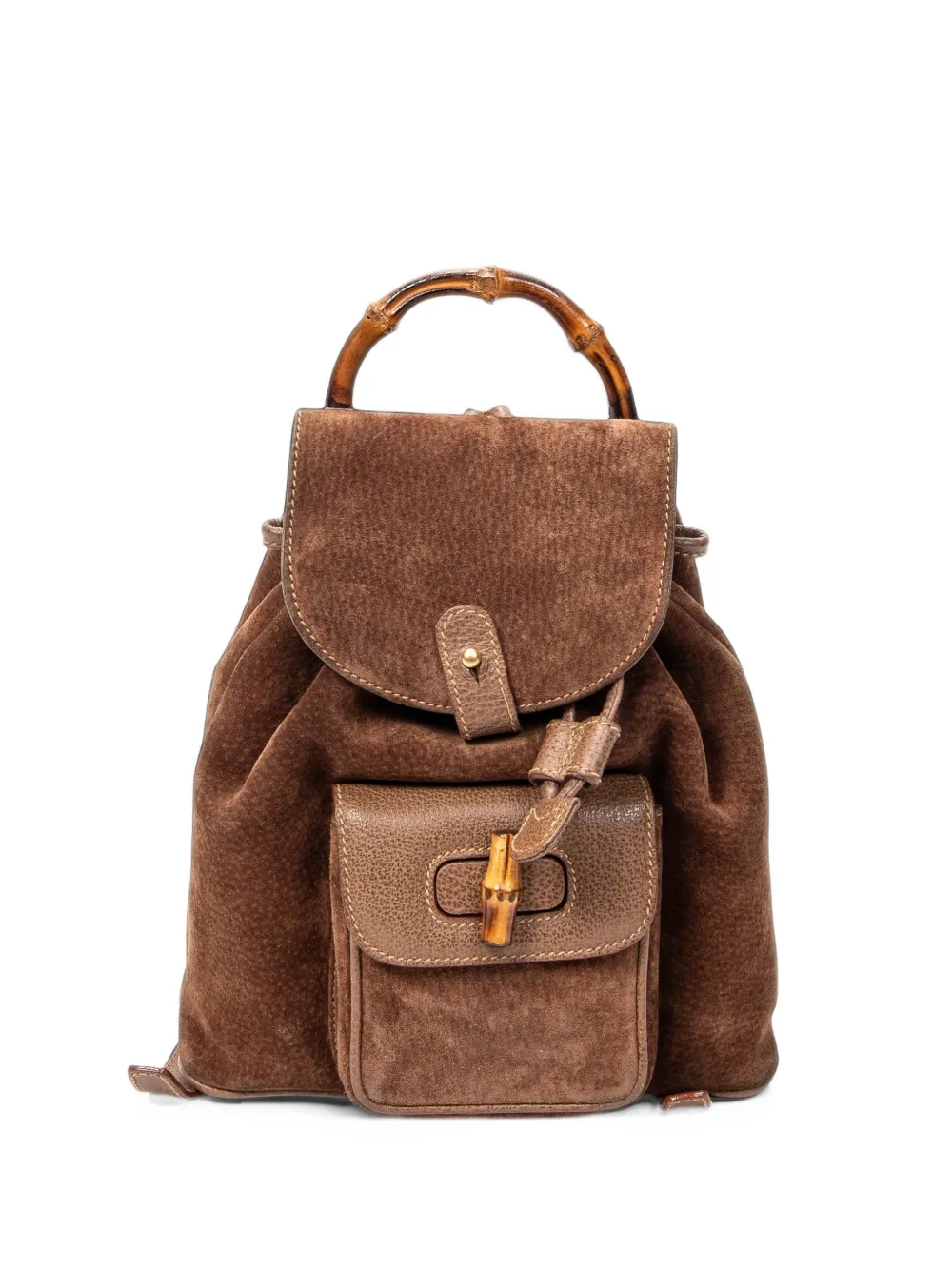 Gucci Pre-Owned mini Bamboo suede backpack - Marrone