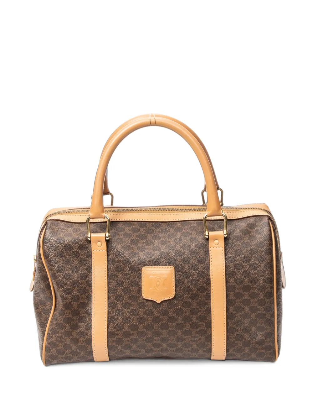 Celine Pre-Owned Small Boston Macadam zip-fastening tote bag - Brown