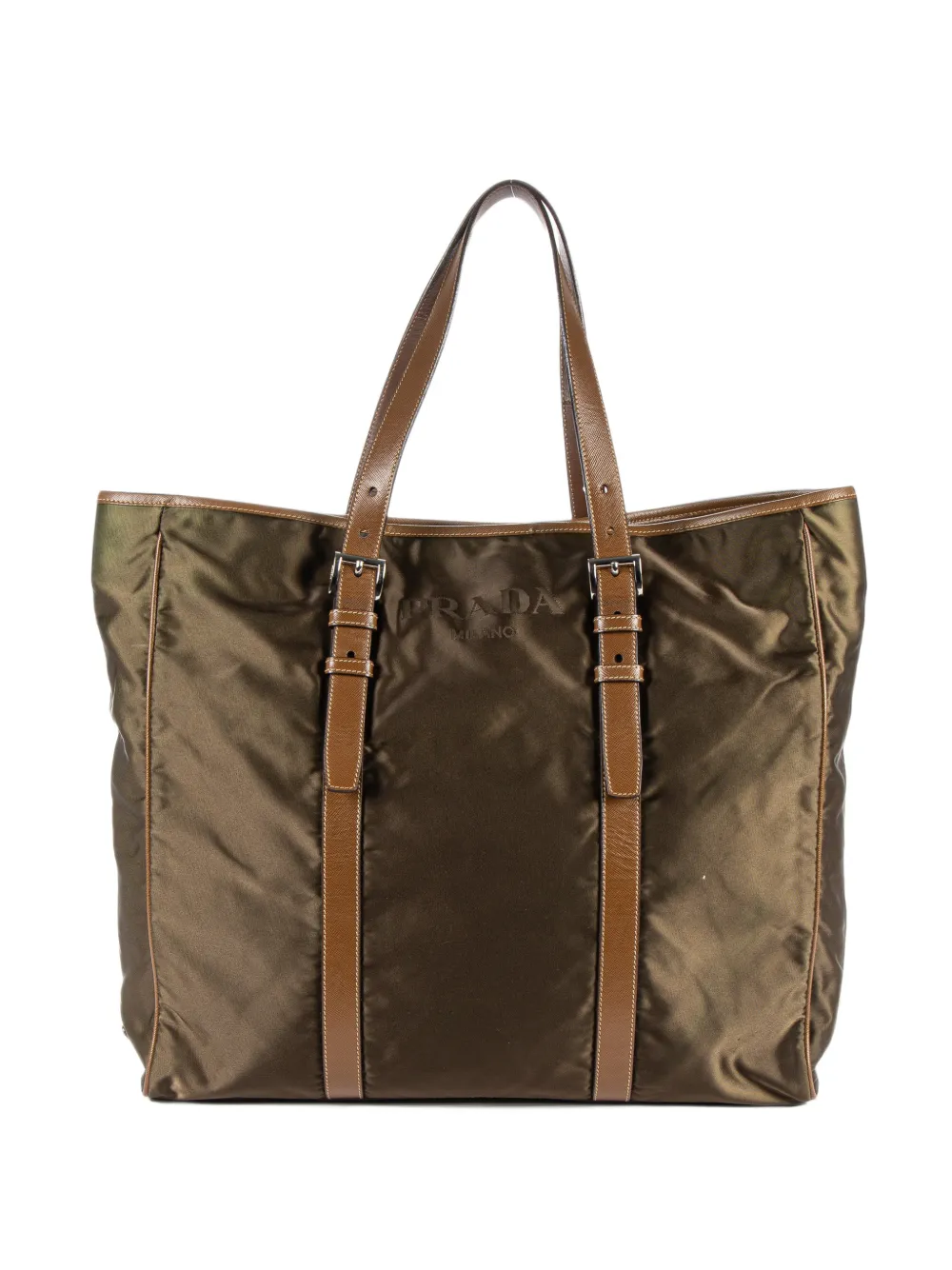 Prada Pre-Owned buckled-straps tote bag - Verde
