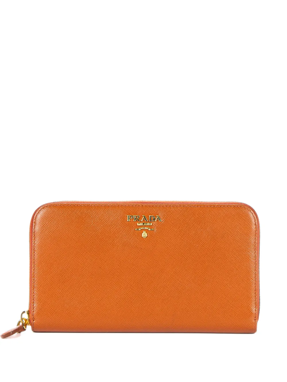 Prada Pre-Owned Saffiano leather zip-around wallet - Orange