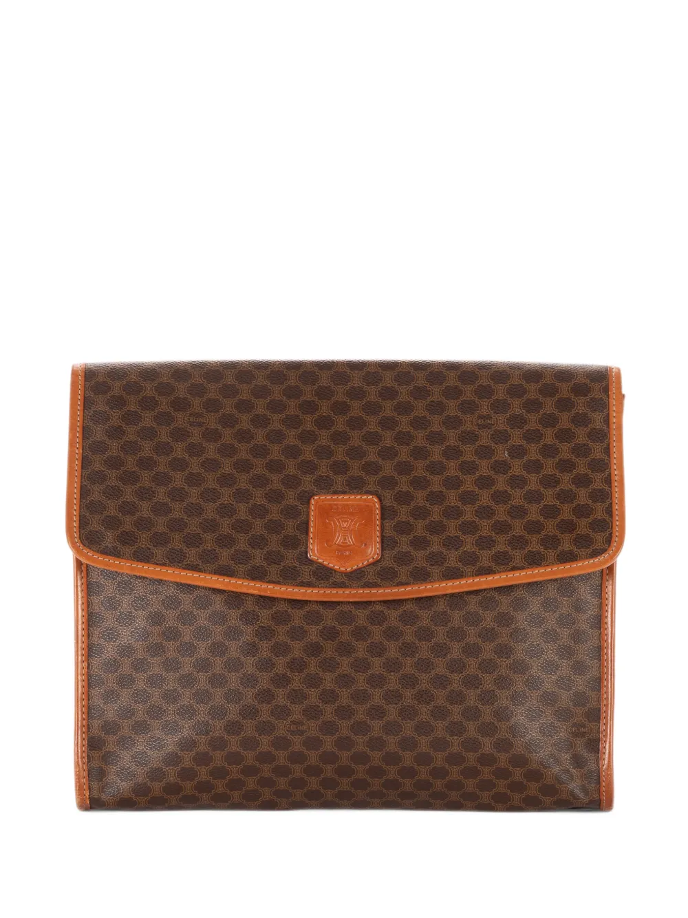 Celine Pre-Owned Macadam foldover clutch bag - Braun
