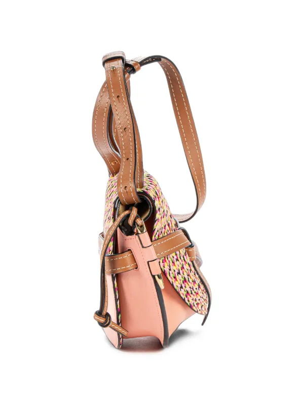 Loewe Pre-Owned ゲート ラフィア ショルダーバッグ M | ピンク