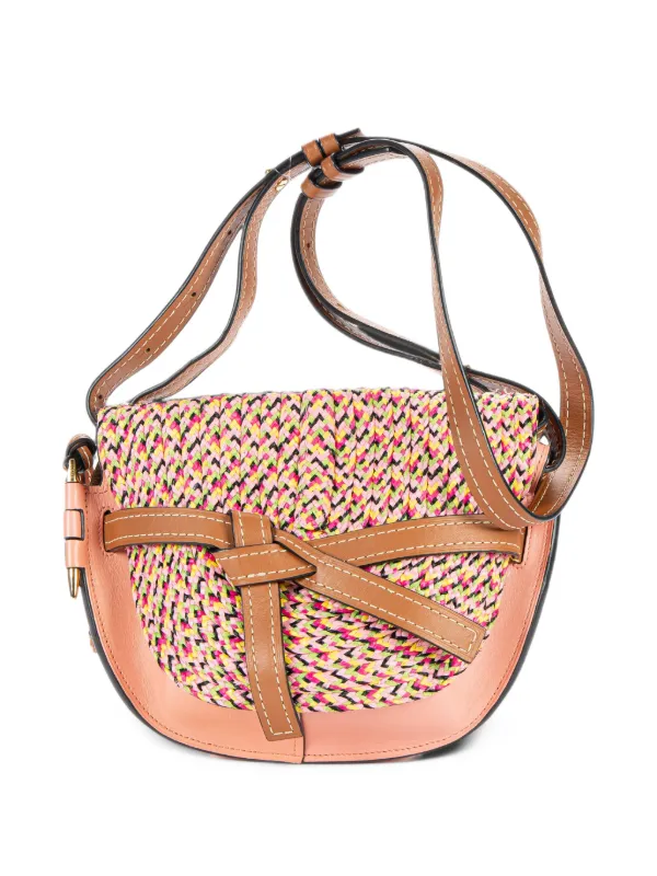 Loewe Pre-Owned ゲート ラフィア ショルダーバッグ M | ピンク