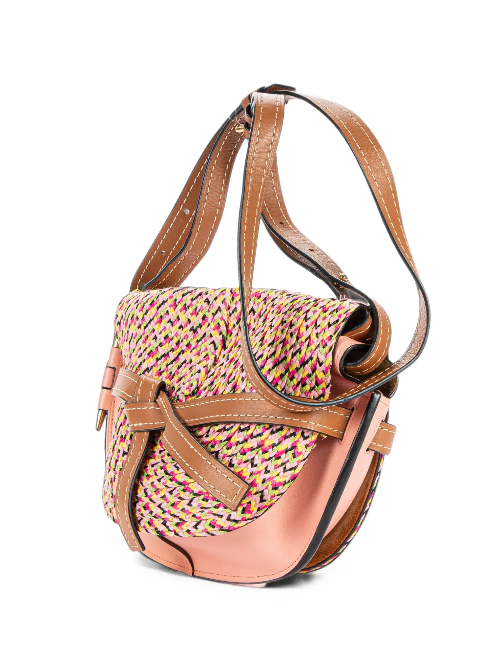 Loewe Pre-Owned medium Gate raffia shoulder bag - Rosa