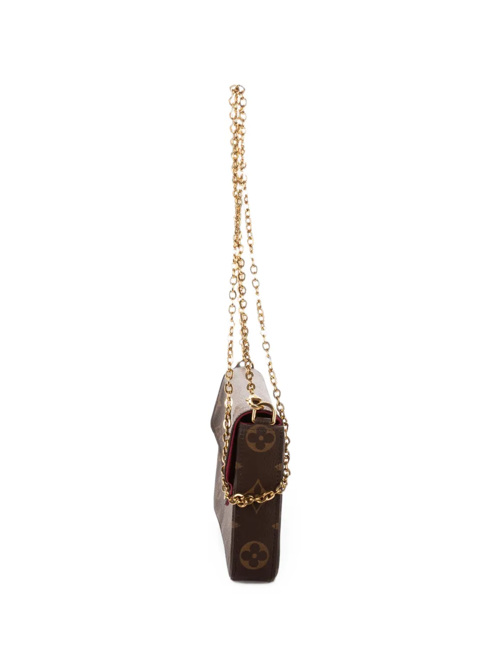 Louis Vuitton Pre-Owned Pochette Felicie Monogram detachable-chain clutch bag Bruin