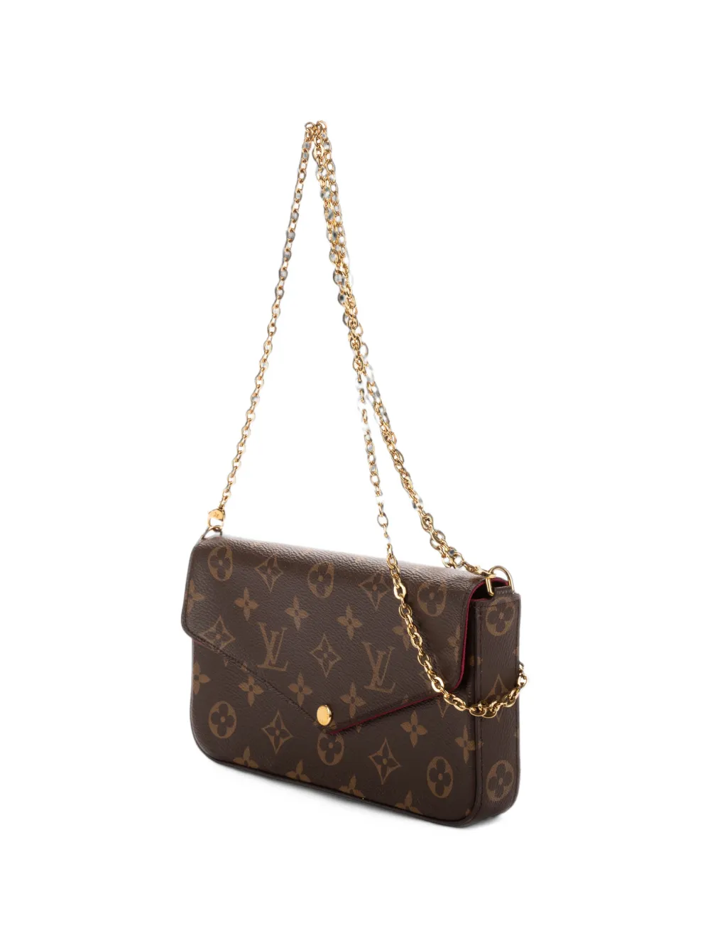 Louis Vuitton Pre-Owned Pochette Felicie Monogram detachable-chain clutch bag Bruin