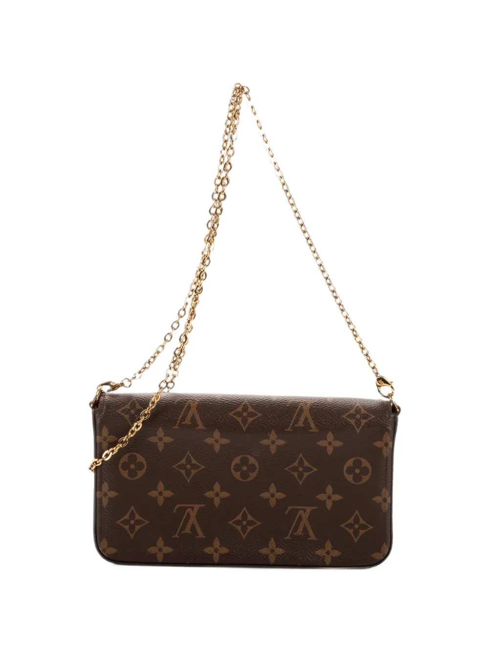 Louis Vuitton Pre-Owned Pochette Felicie Monogram detachable-chain clutch bag Bruin