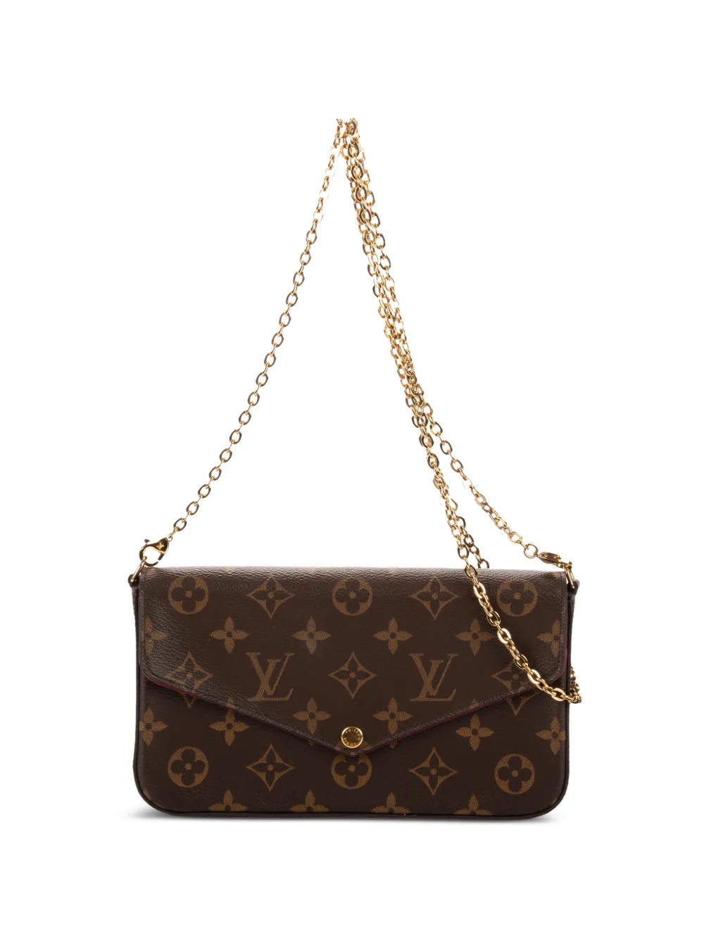Louis Vuitton Pre-Owned Pochette Felicie Monogram detachable-chain clutch bag - Marrone