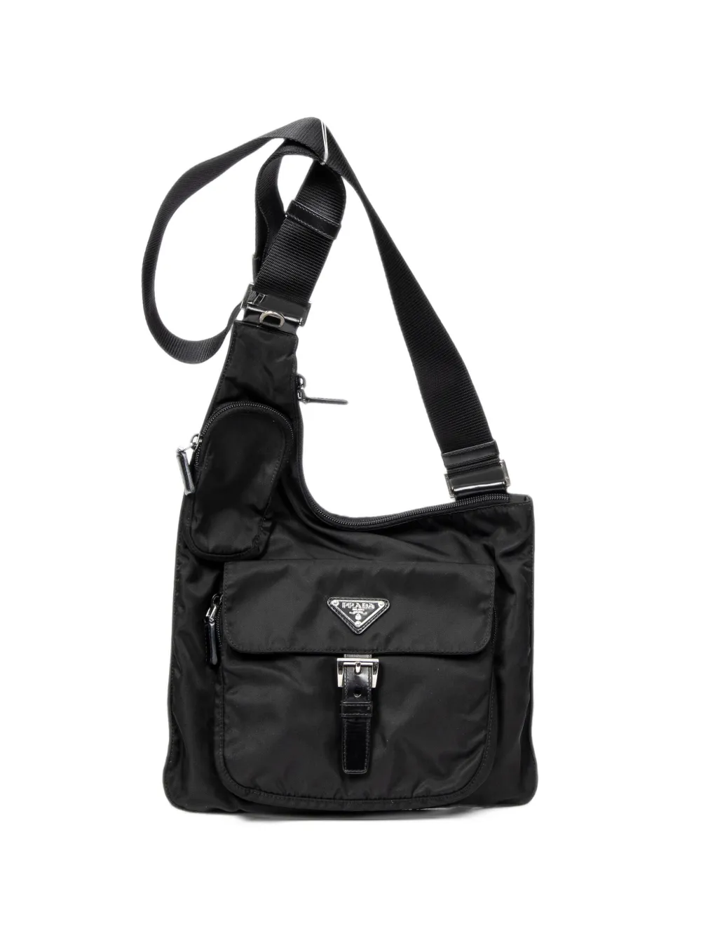 Prada Pre-Owned logo-plaque cross body bag - Black