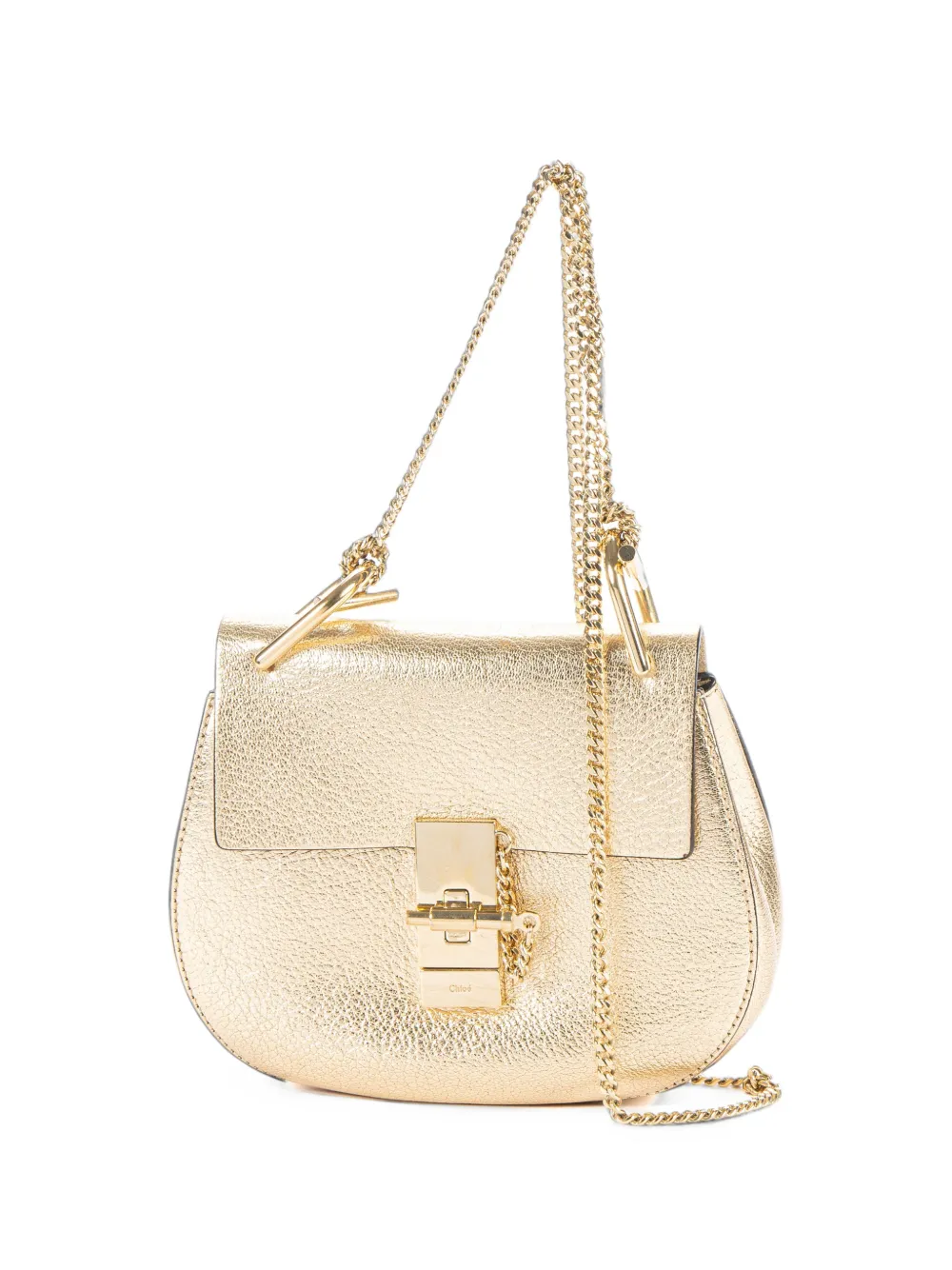 Chloé Pre-Owned Mini Drew leather shoulder bag - Gold
