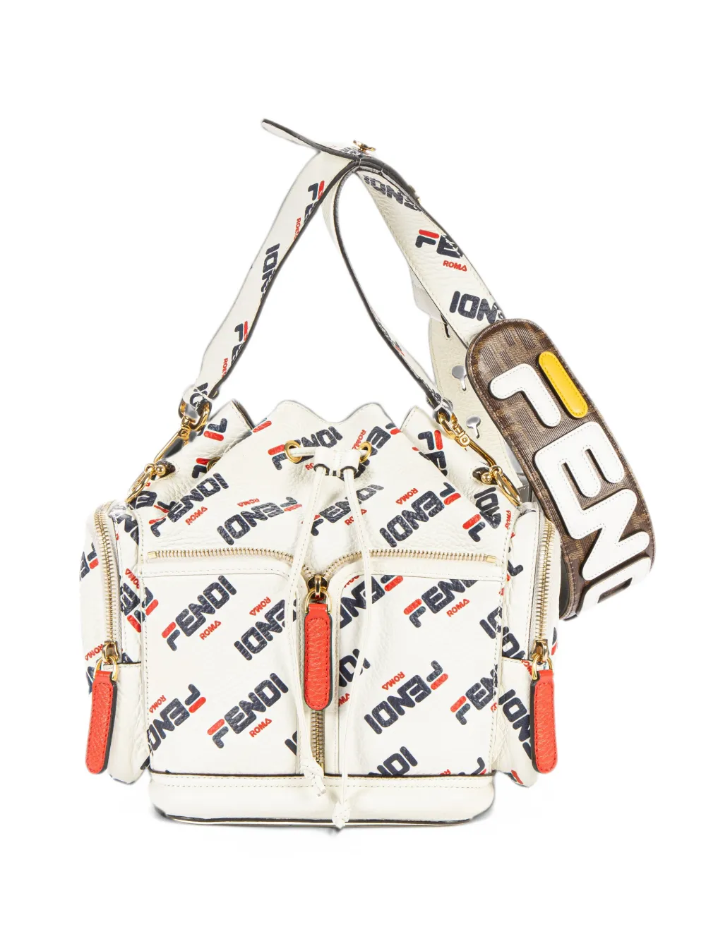Fendi Pre-Owned x Fila Mania Mon Tresor logo bucket bag - Weiß