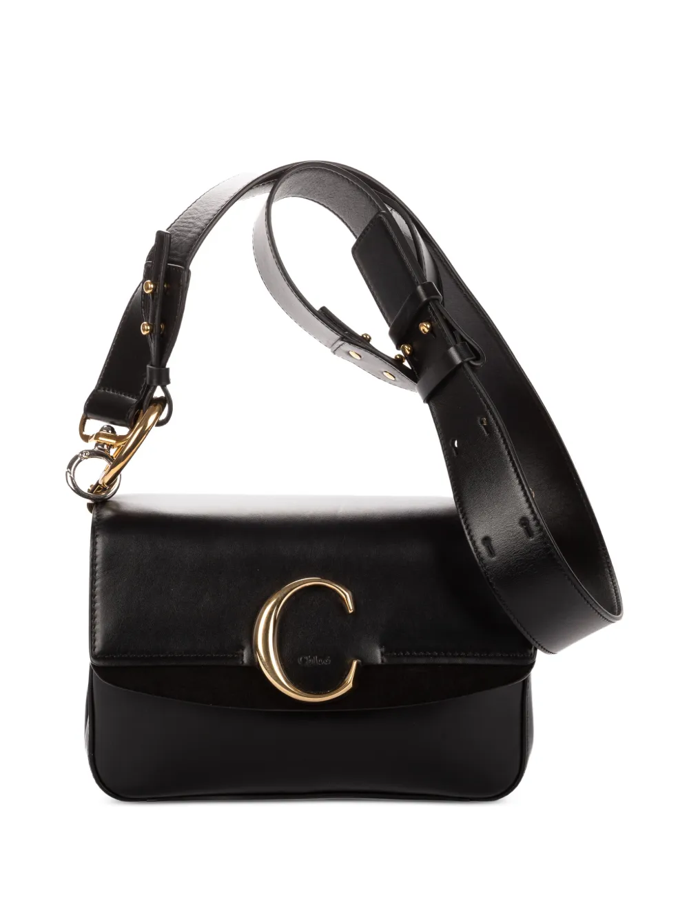Chloé Pre-Owned medium C calfskin shoulder bag - Schwarz