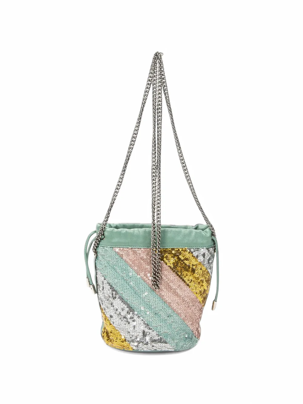 Gucci Pre-Owned small GG Marmont sequin-embellished bucket bag Blauw
