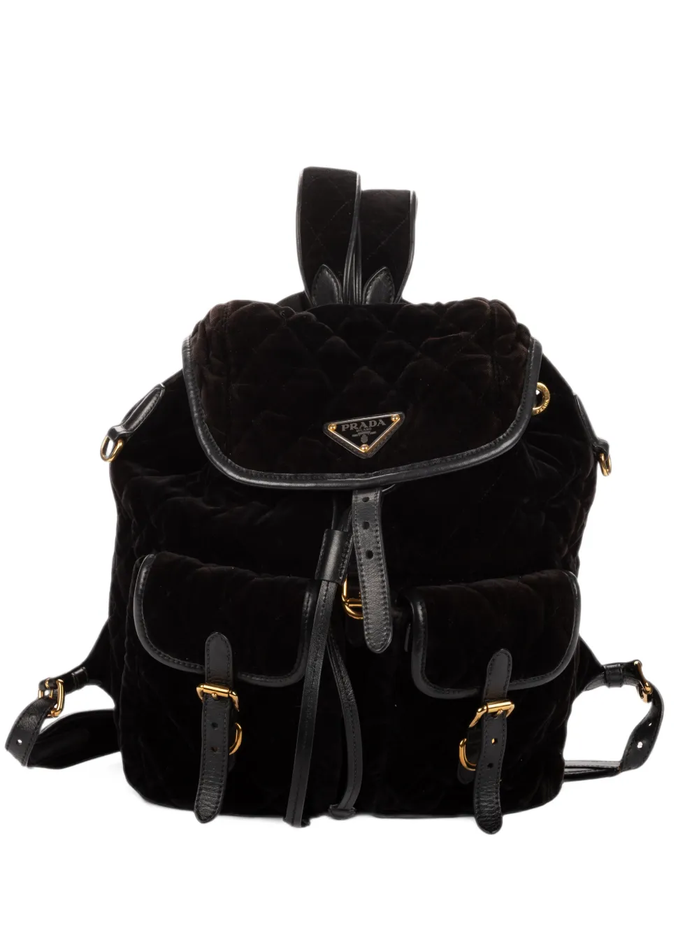 Prada Pre-Owned quilted velvet backpack - Nero