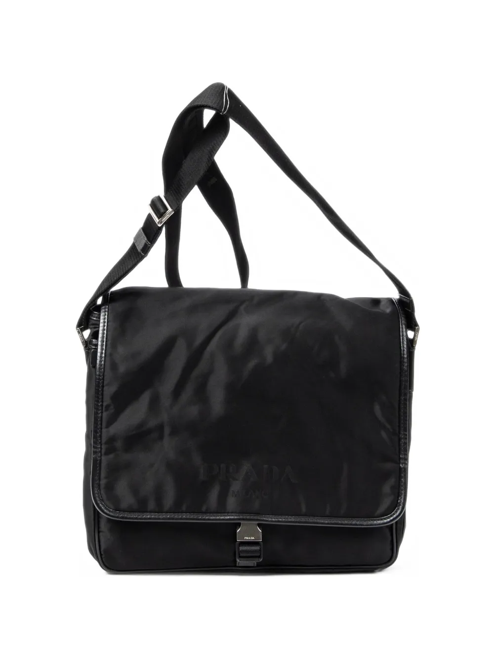 Prada Pre-Owned single-buckle flap cross body bag - Nero