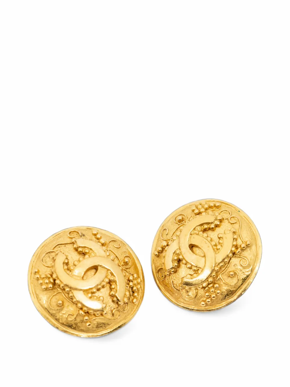 CHANEL Pre-Owned CC-logo clip-on earrings - Gold