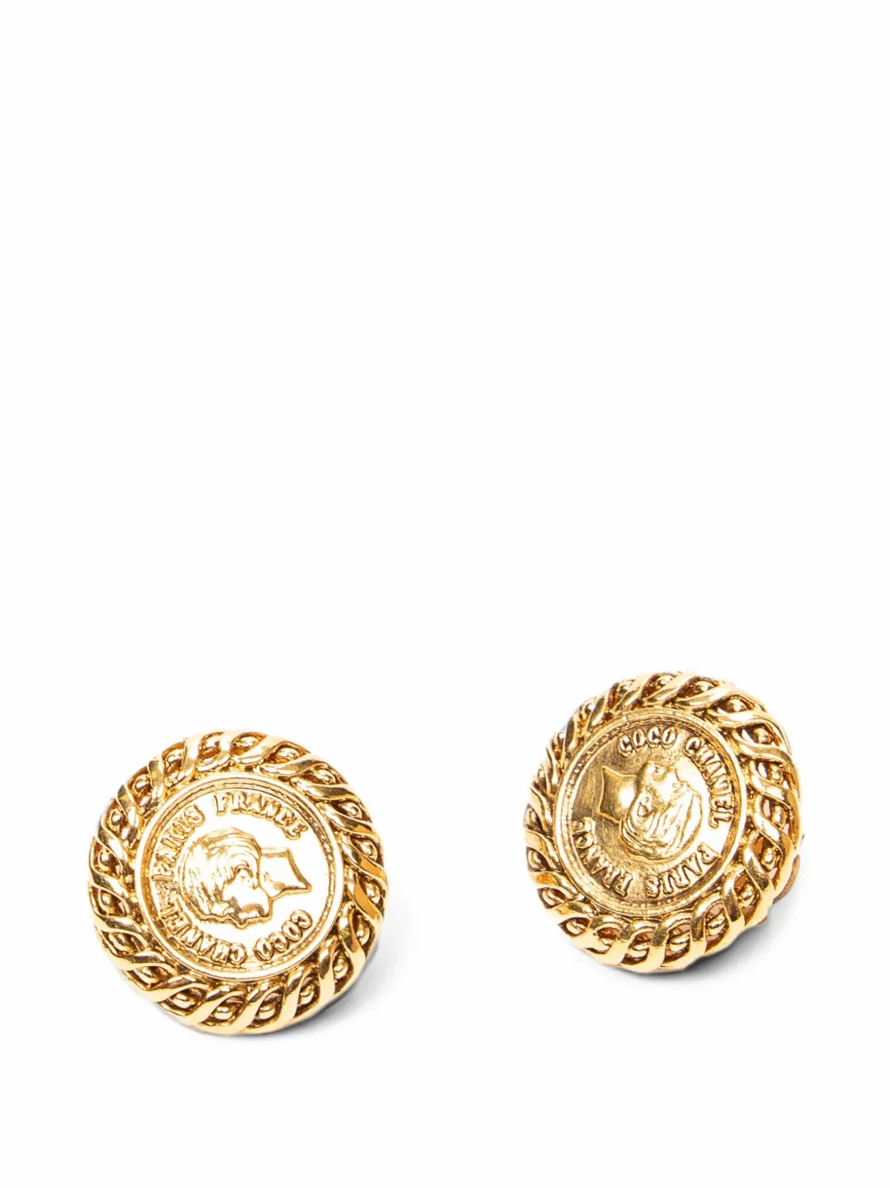 CHANEL Pre-Owned CC medallion earrings - Gold