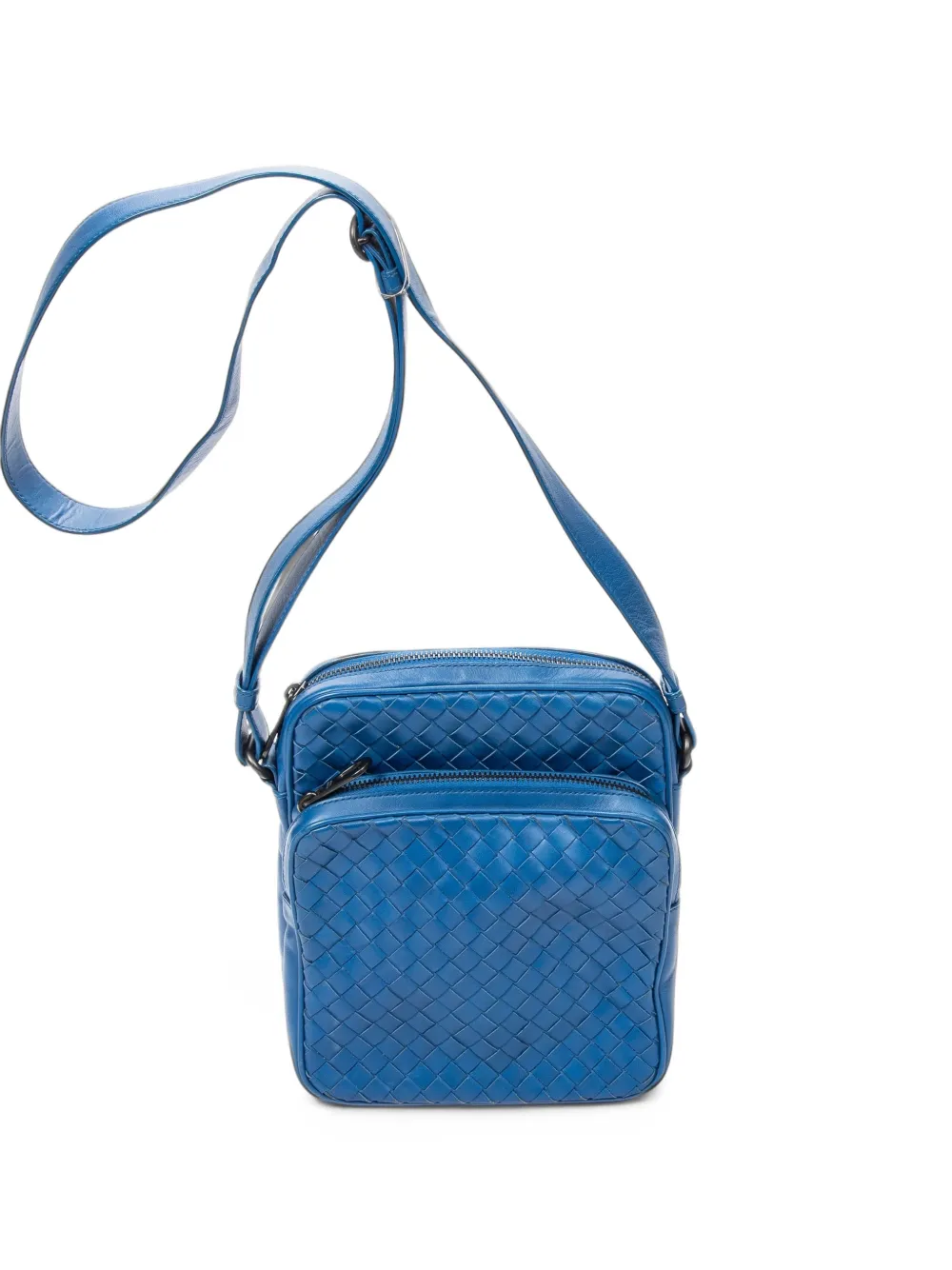 Bottega Veneta Pre-Owned Intrecciato leather cross body bag - Blau