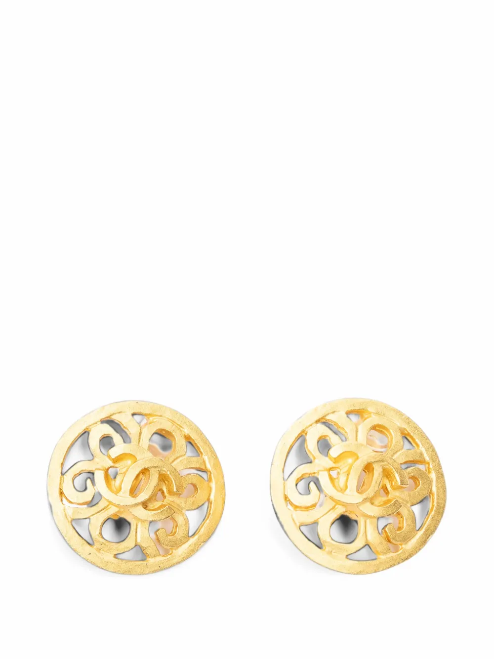 CHANEL Pre-Owned 1995 CC turn-lock clip-on earrings - Gold