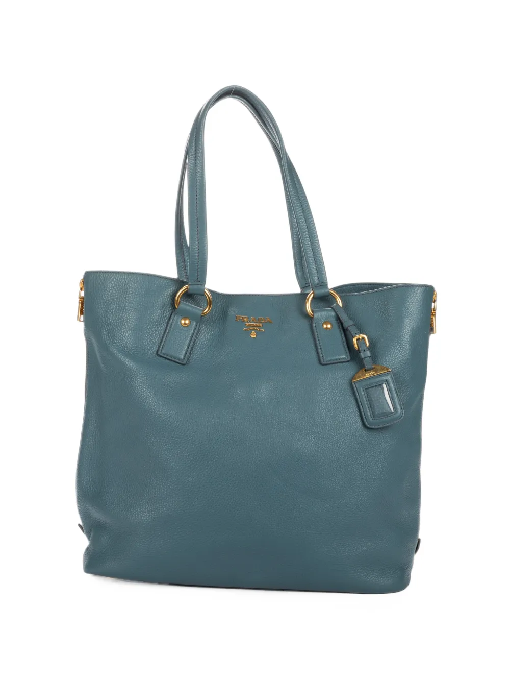 Prada Pre-Owned Vitello Daino side-zip tote bag - Blue