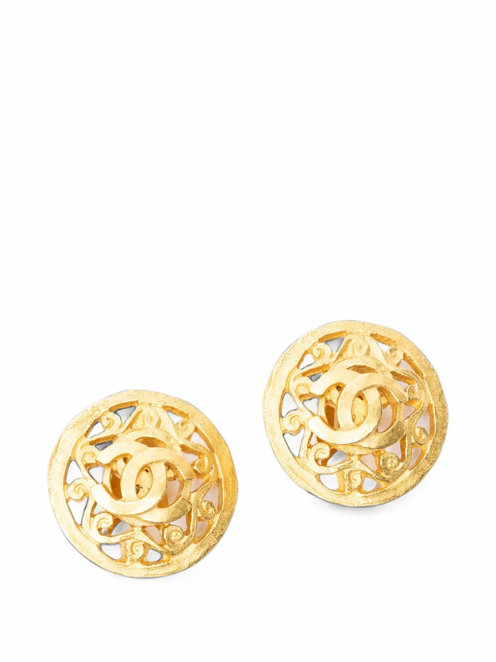 CHANEL Pre-Owned 1995 CC logo clip-on earrings - Gold