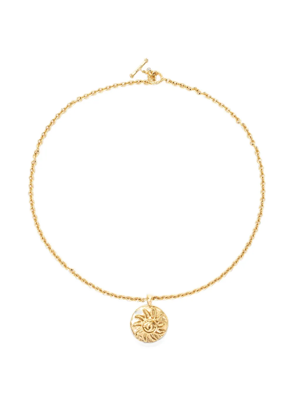 CHANEL Pre-Owned 1994 CC Sun pendant necklace - Gold