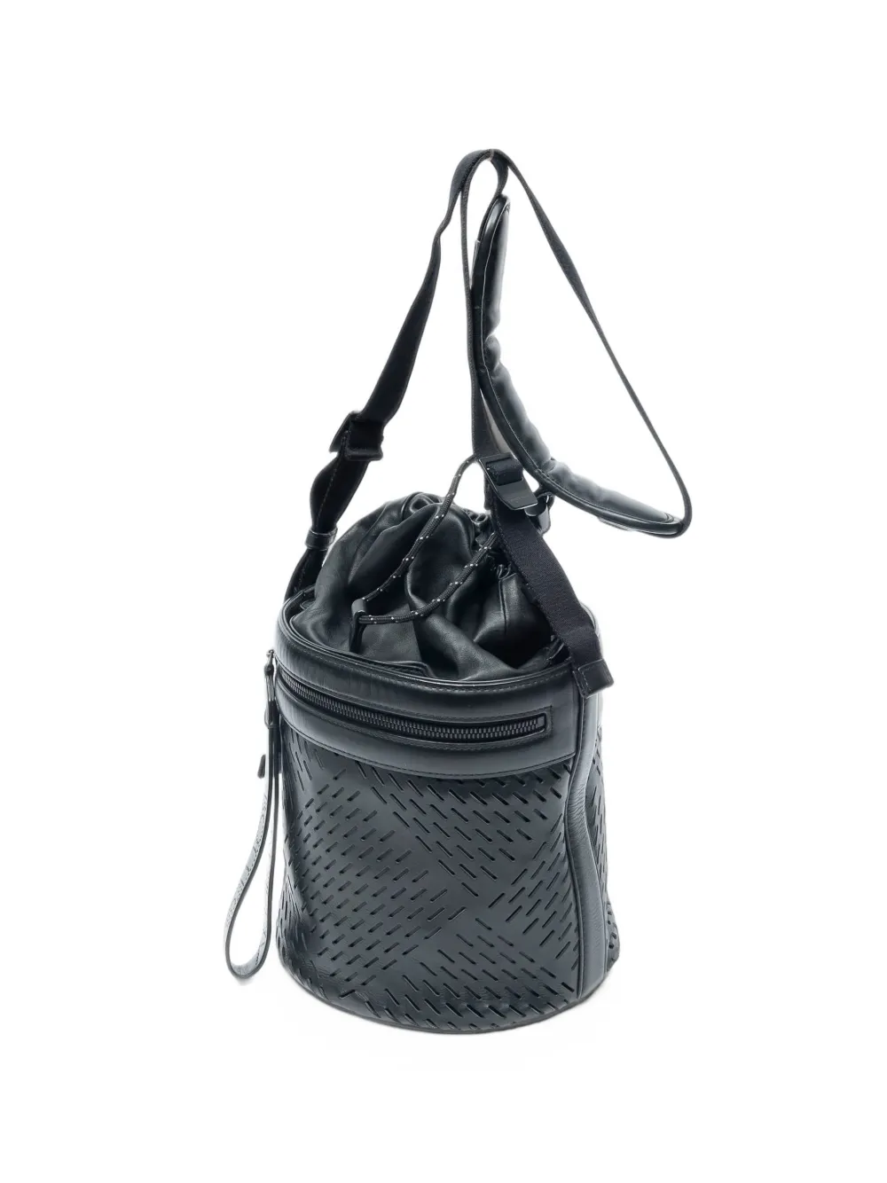 Bottega Veneta Pre-Owned cutout drawstring bucket bag - Schwarz