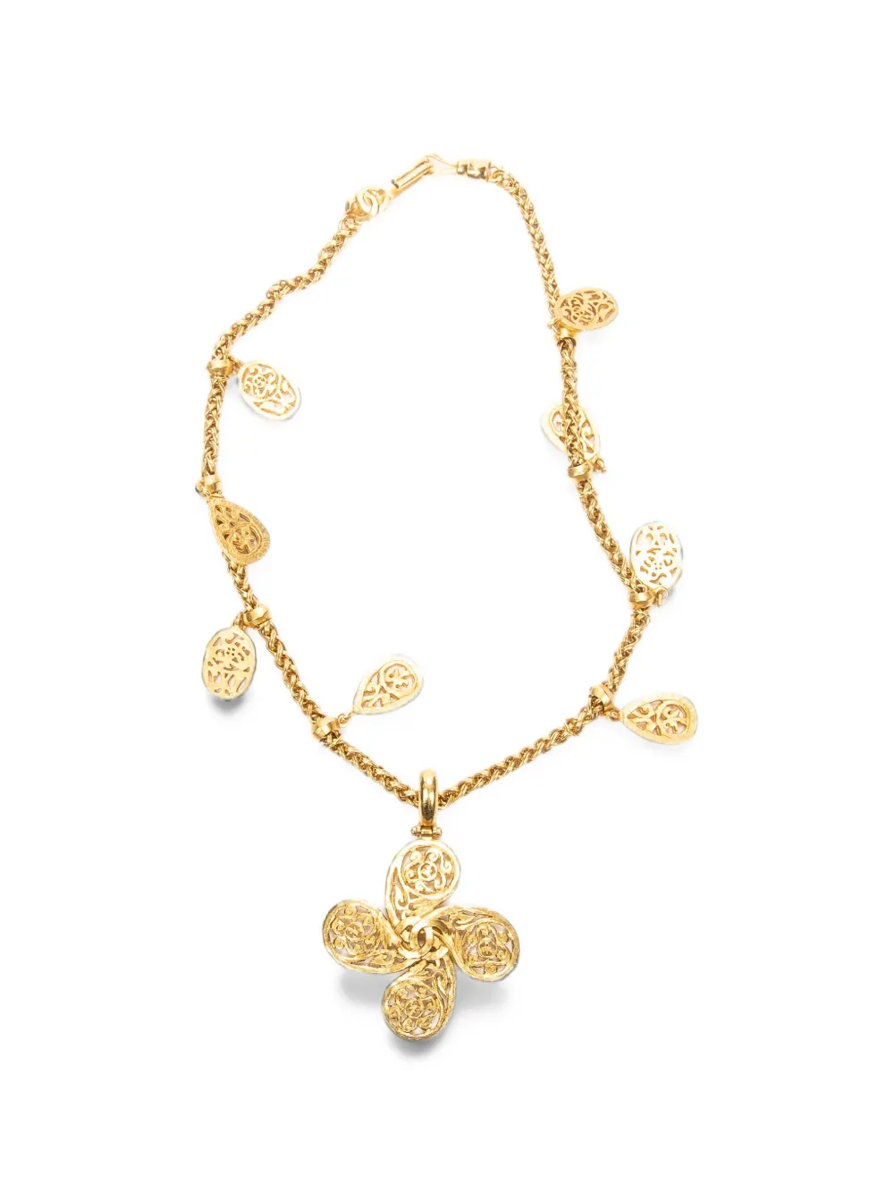 CHANEL Pre-Owned CC Paisley pendant necklace - Gold