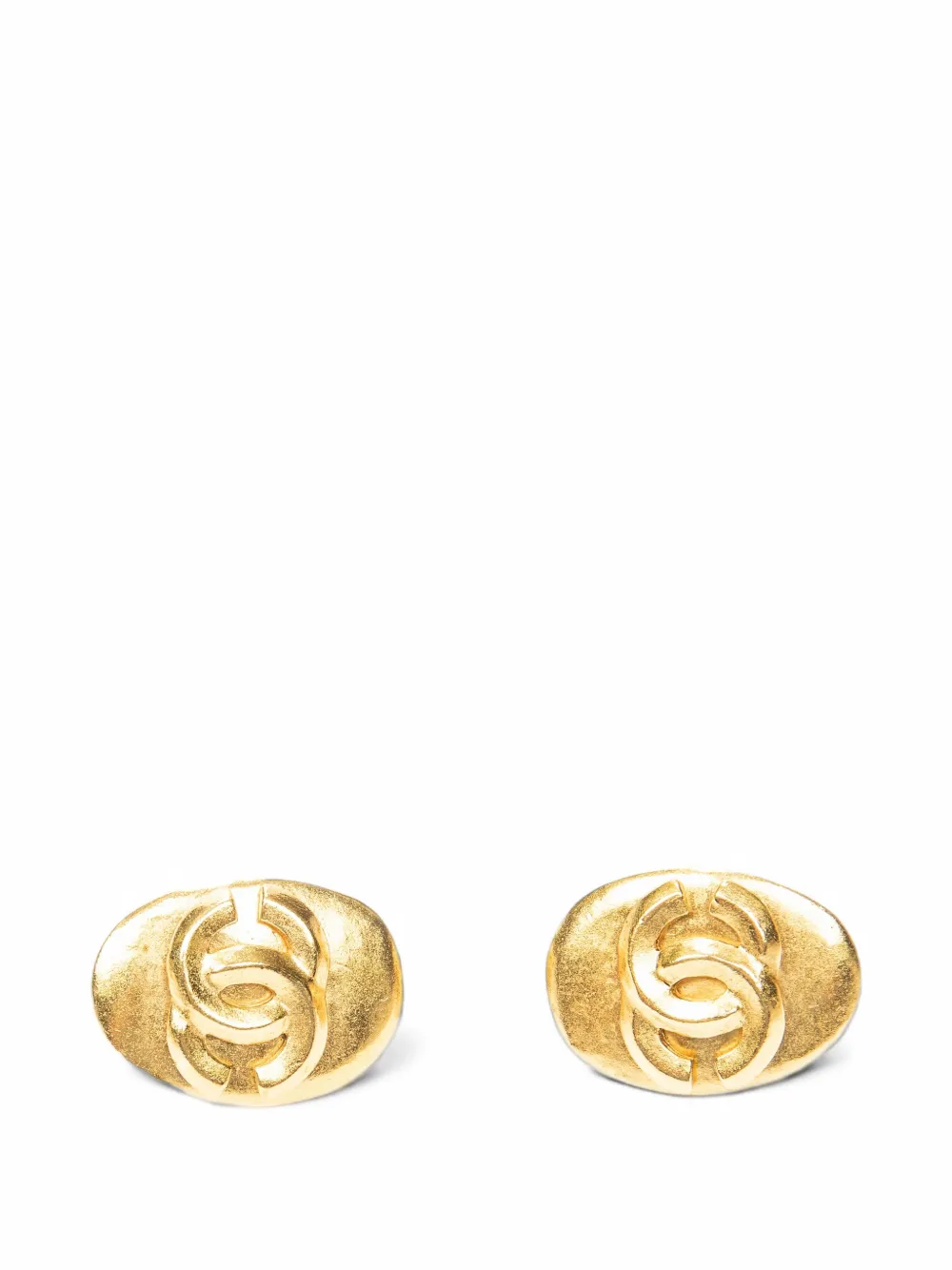 CHANEL Pre-Owned CC turn-lock clip-on earrings - Gold